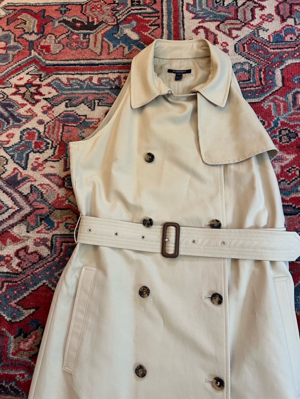 Burberry Khaki Trench Dress— Women’s Size 10 - Picture 2 of 13